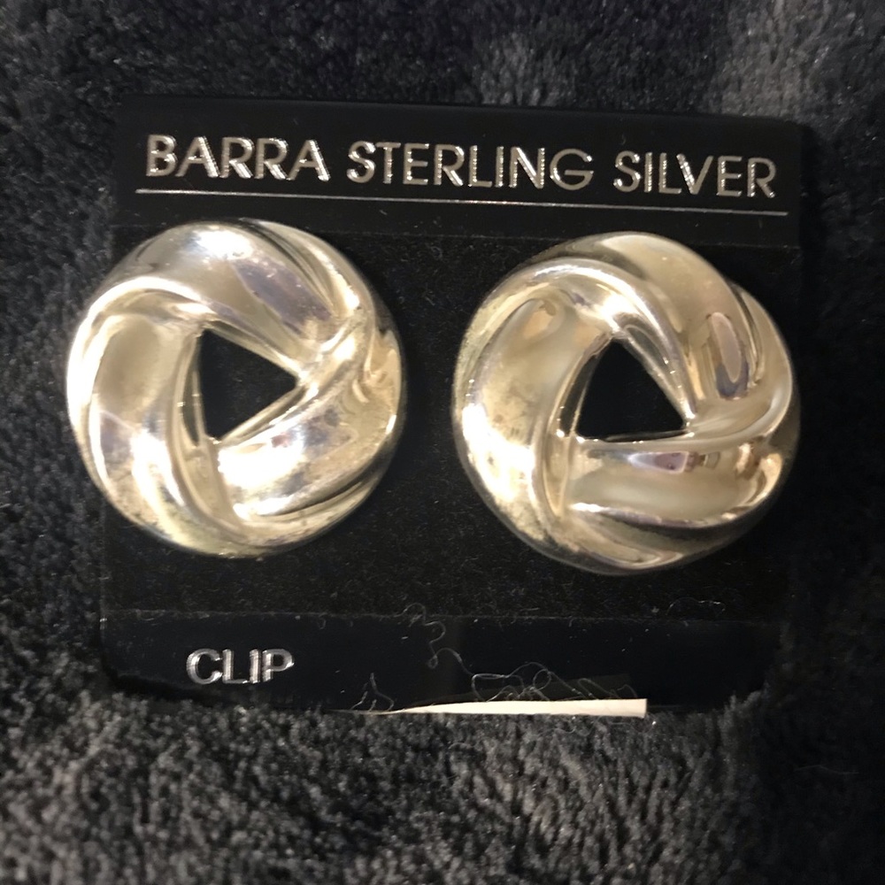 Vintage BARRA Sterling Silver Clip-On Earrings NWT
